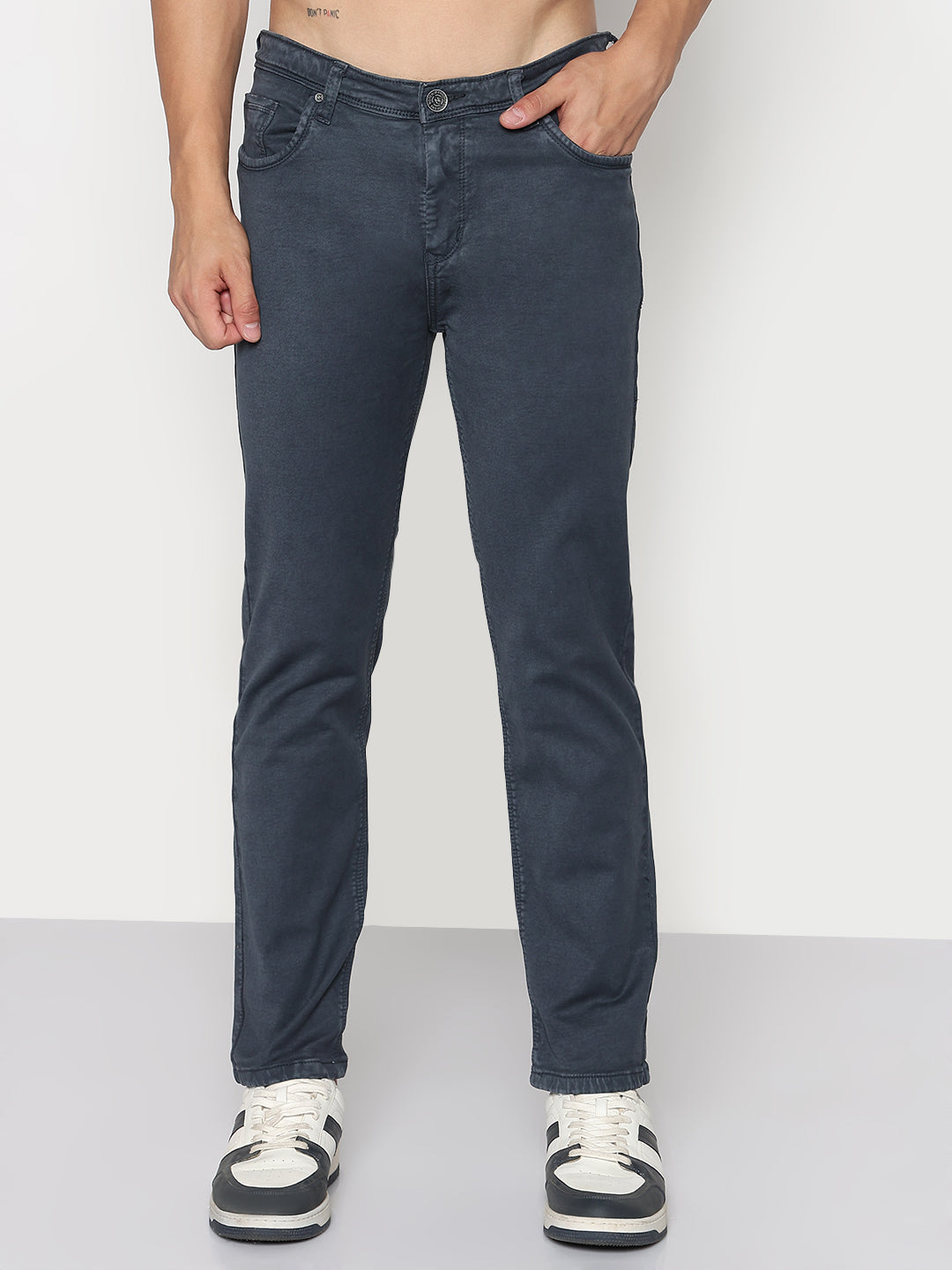 Men's Dark Grey Slim Fit Jeans