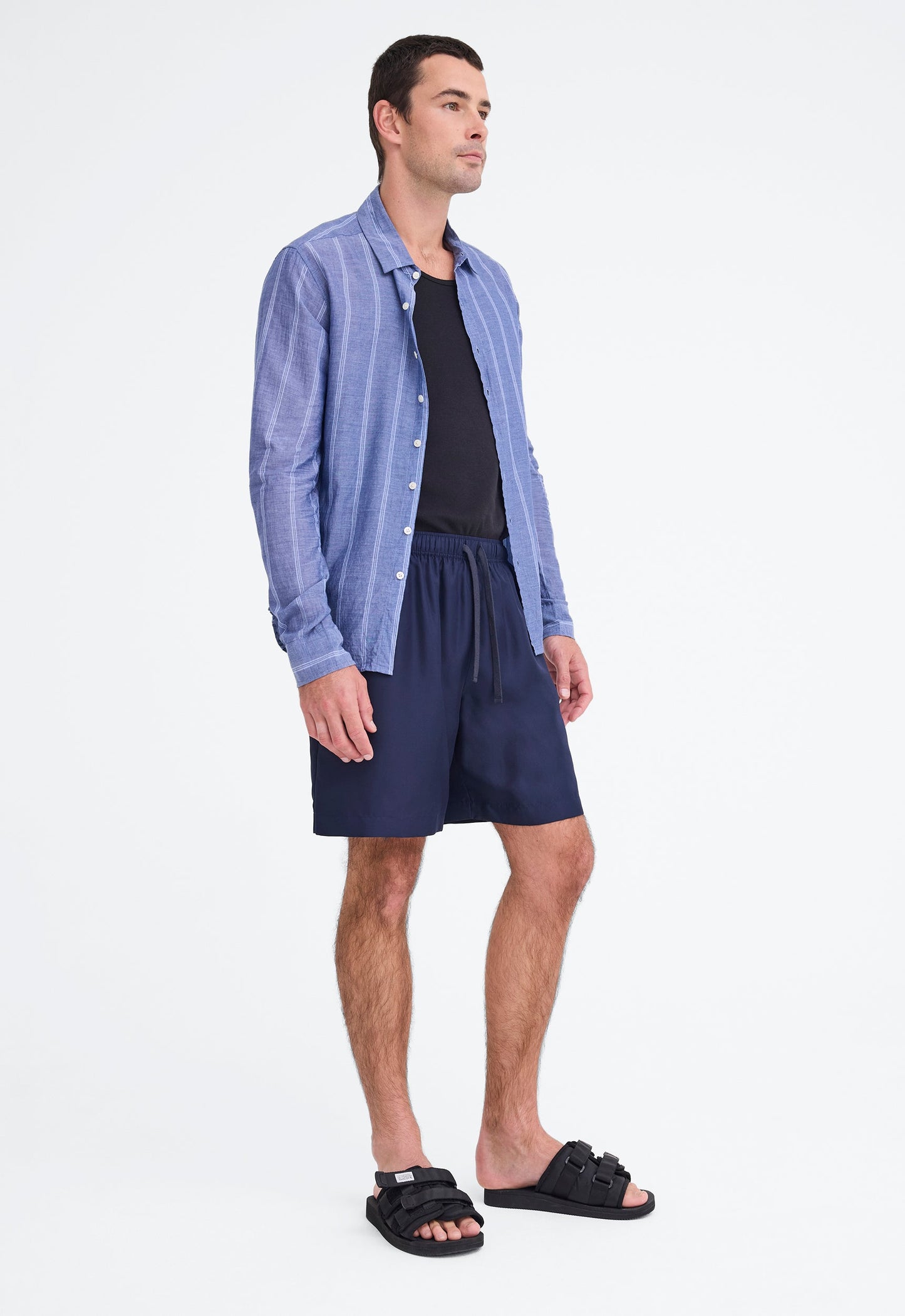 Beckett Shirt - Wide Stripe Denim Blue