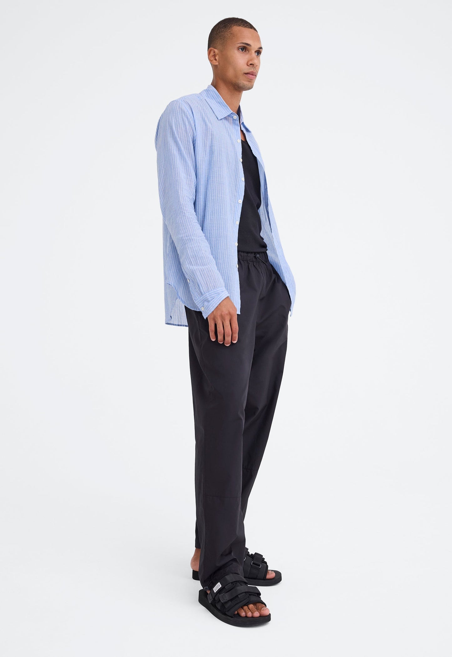 Beckett Shirt - Ticking Stripe Chambray