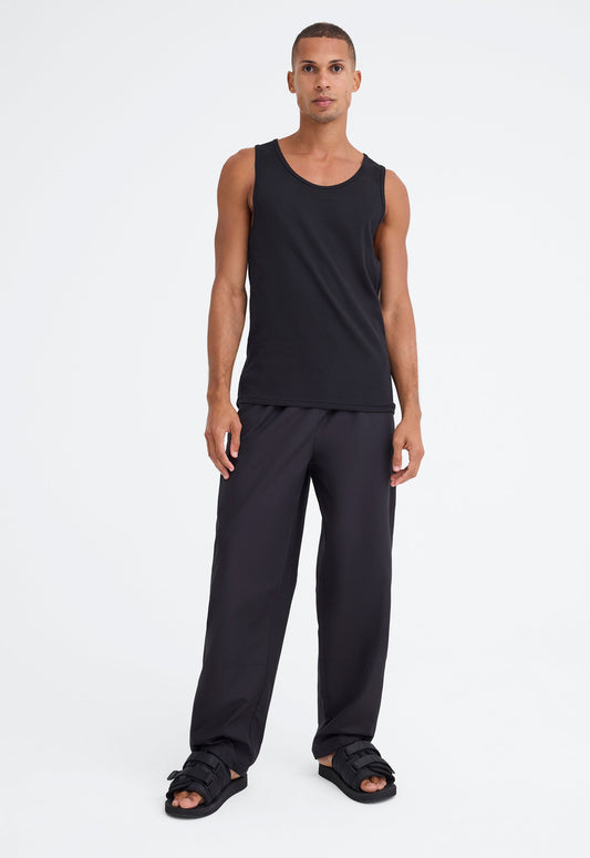Koen Ribbed Cotton Tank - Black