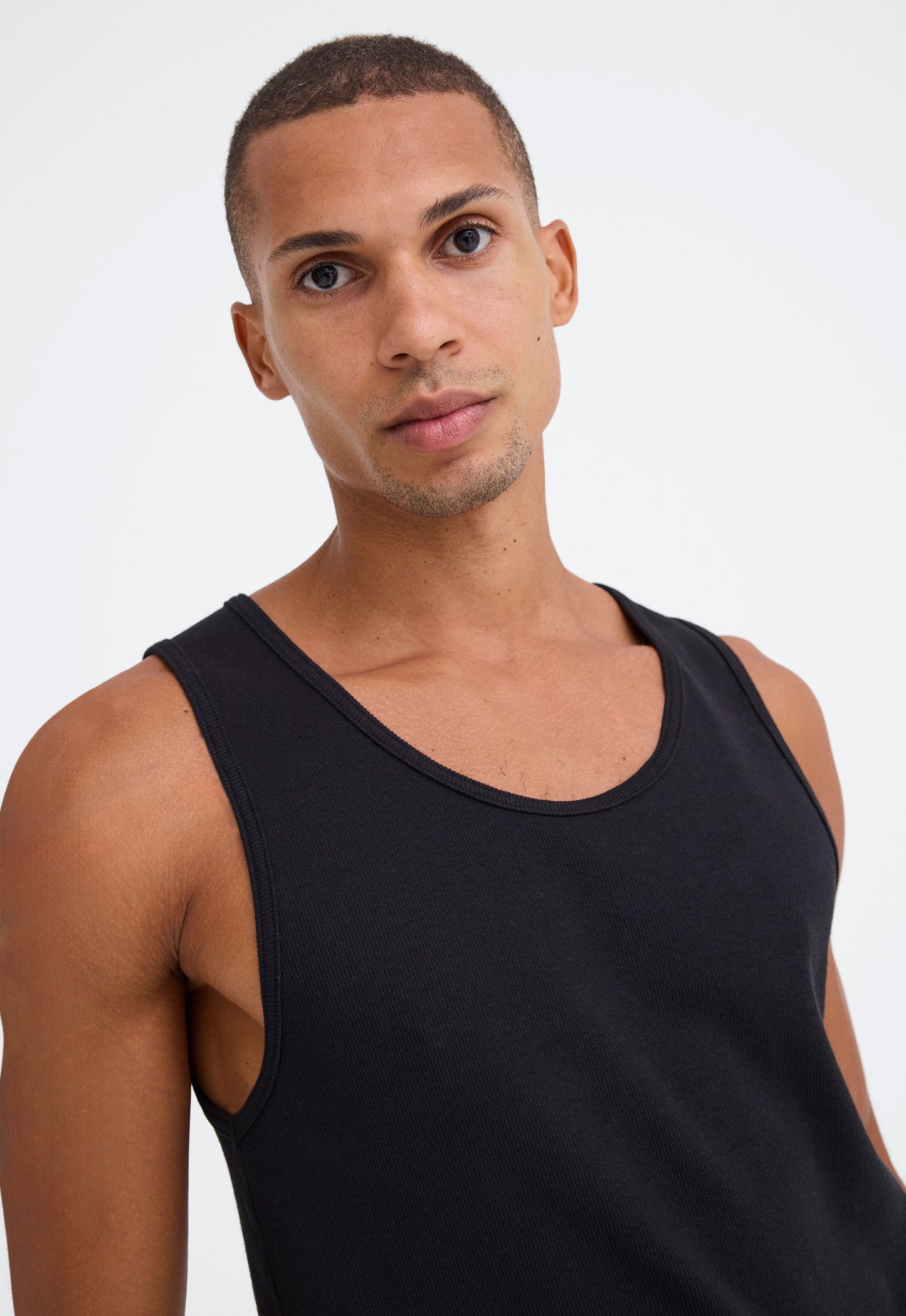 Koen Ribbed Cotton Tank - Black