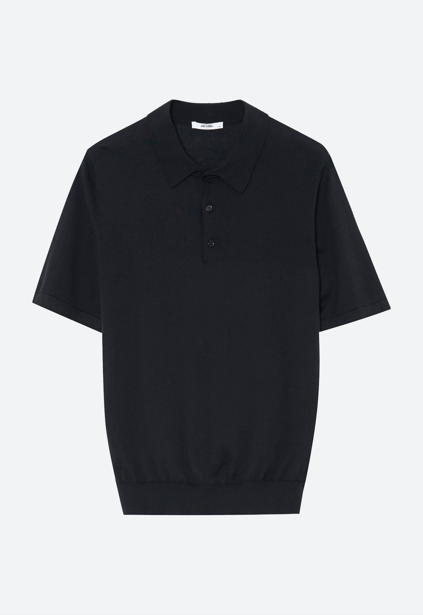 Pointier Knitted Cotton Polo - Black